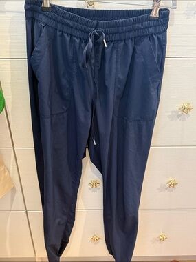 TNA Navy Elastic Waist Drawstring Joggers